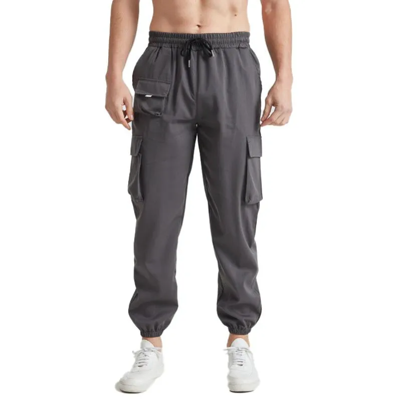 Men's Multi-pocket Outdoor Solid Color Cargo Trousers 82094053X sold by Manly
