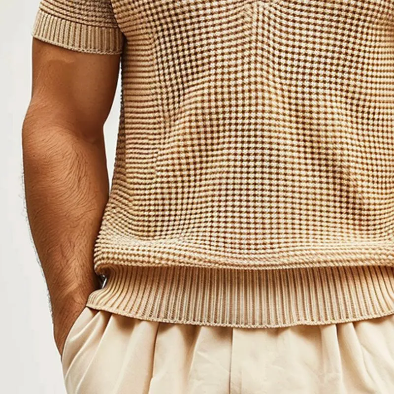 Men's Solid Color Short-sleeved Casual Knitted POLO Shirt 29229845X sold by Manly product image thumbnail 3