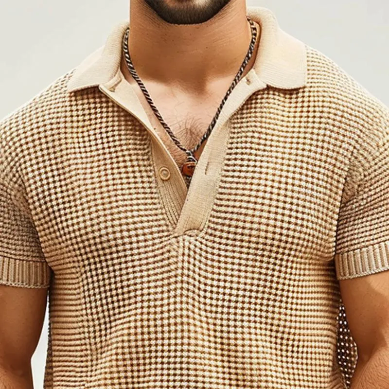 Men's Solid Color Short-sleeved Casual Knitted POLO Shirt 29229845X sold by Manly product image thumbnail 2