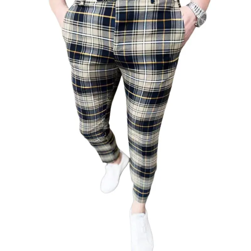Men's Casual Plaid Print Pants 78605229Y sold by Manly