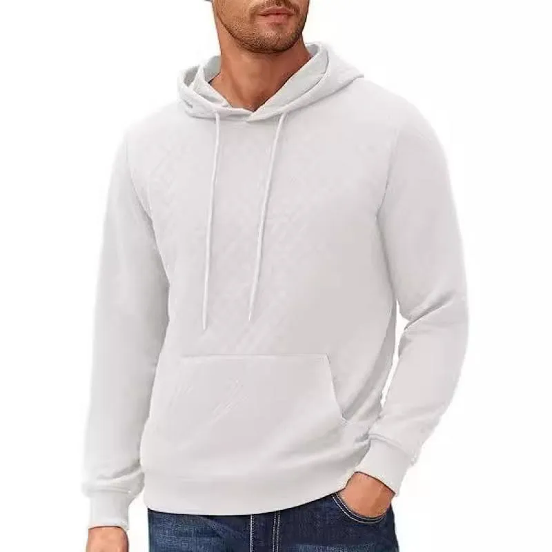Men's Solid Color Textured Long Sleeve Casual Hoodie 84503292Z sold by Manly product image thumbnail 3