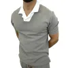 Men's Color Block Printed Short Sleeve Polo Shirt 27940405Y sold by Manly