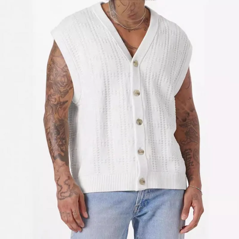 Men's Solid Color Loose Sleeveless Knitted Vest 85591341Y sold by Manly product image thumbnail 2