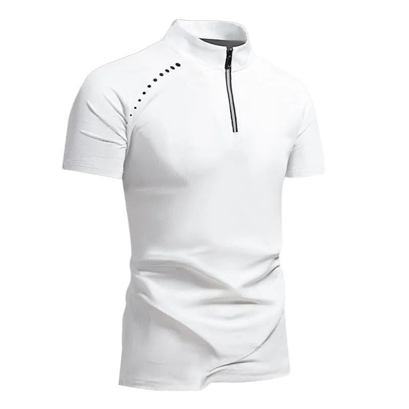 Men's Casual Quick-drying Breathable Stand-collar T-shirt 93148696X sold by Manly