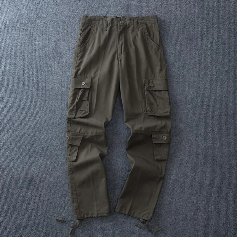 Men's Loose Cotton Multi-Pocket Cargo Pants 63173352Y sold by Manly product image thumbnail 3