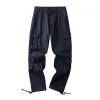 Men's Loose Cotton Multi-Pocket Cargo Pants 63173352Y sold by Manly