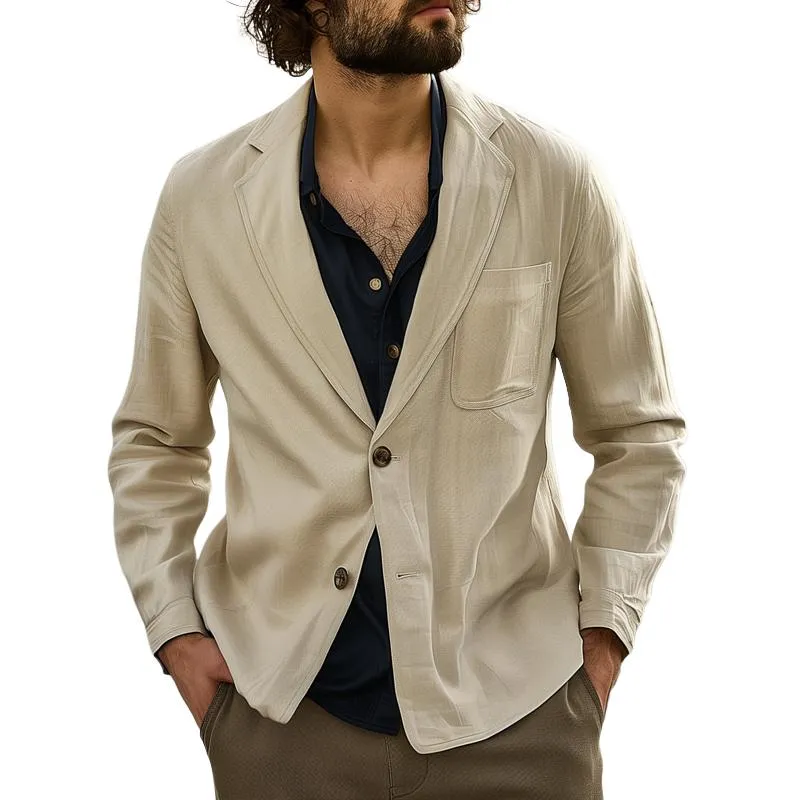 Men's Solid Color Notch Lapel Two Buttons Casual Blazer 26498451Z sold by Manly