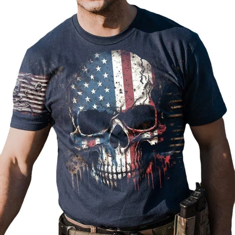Men's Casual American Round Neck Short Sleeve T-Shirt 77349572TO sold by Manly