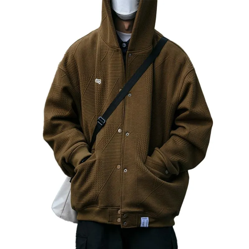 Men's Vintage Texture Solid Color Hooded Jacket 97664939X sold by Manly