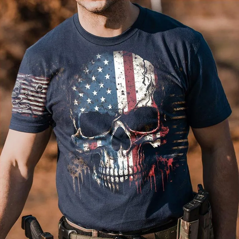 Men's Casual American Round Neck Short Sleeve T-Shirt 77349572TO sold by Manly product image thumbnail 2