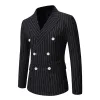Men's Casual Striped Lapel Double Breasted Blazer 87149628M sold by Manly