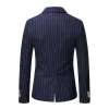 Men's Casual Striped Lapel Double Breasted Blazer 87149628M sold by Manly