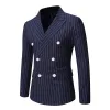 Men's Casual Striped Lapel Double Breasted Blazer 87149628M sold by Manly