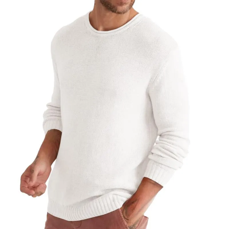 Men's Round Neck Loose Solid Color Sweater 71484265X sold by Manly product image thumbnail 3