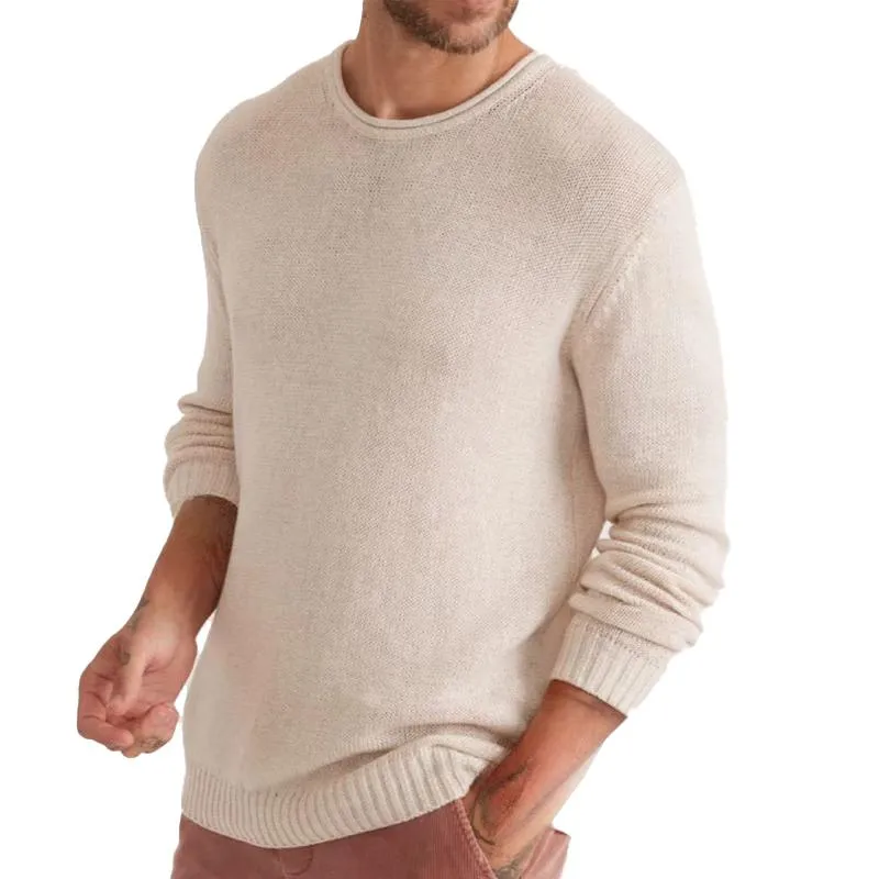 Men's Round Neck Loose Solid Color Sweater 71484265X sold by Manly