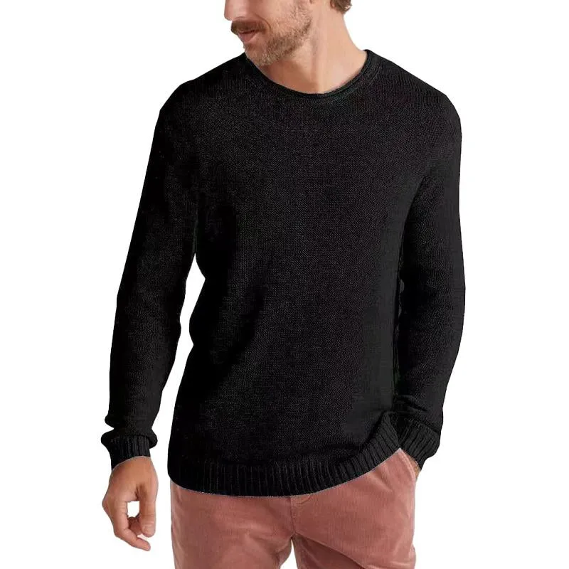 Men's Round Neck Loose Solid Color Sweater 71484265X sold by Manly product image thumbnail 5