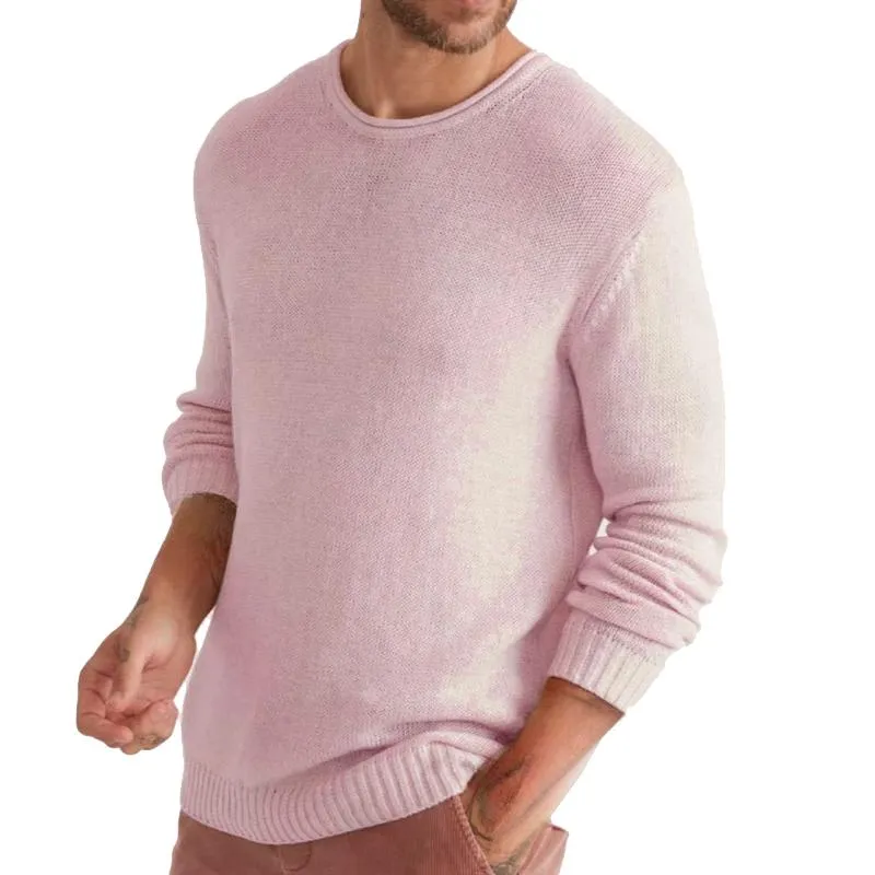 Men's Round Neck Loose Solid Color Sweater 71484265X sold by Manly product image thumbnail 2