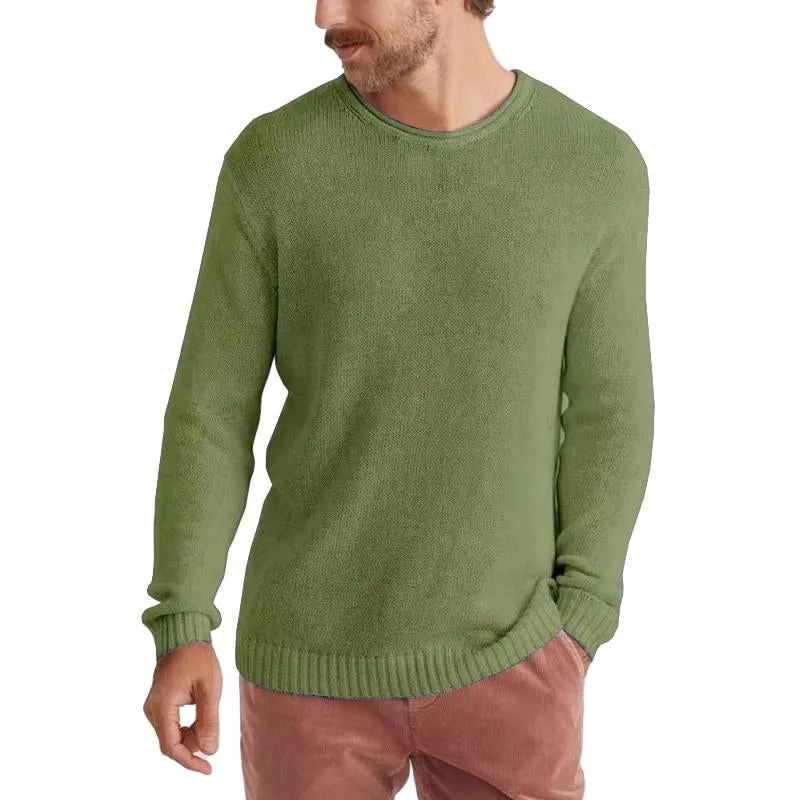 Men's Round Neck Loose Solid Color Sweater 71484265X sold by Manly product image thumbnail 4