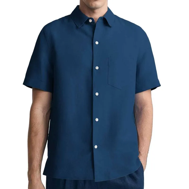 Men's Solid Cotton Blend Hawaiian Short Sleeve Shirt 06032530X sold by Manly product image thumbnail 2