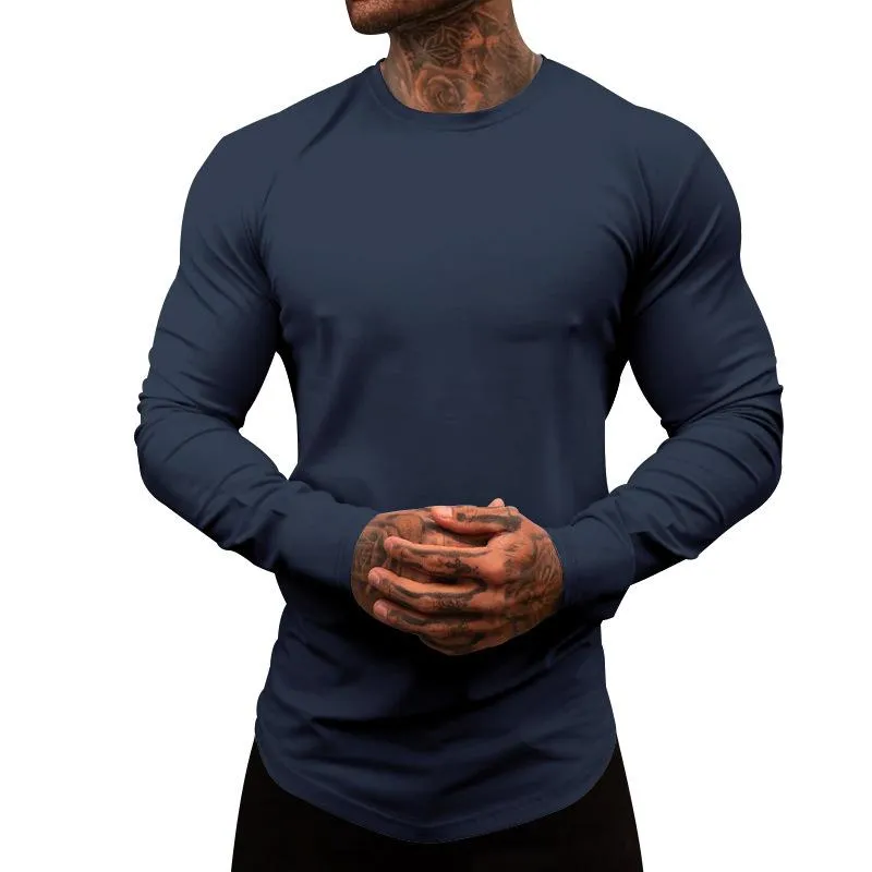 Men's Casual Cotton Blended Round Neck Slim Fit Long Sleeve T-Shirt 69570431M sold by Manly product image thumbnail 4