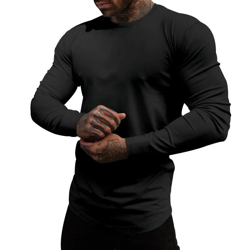 Men's Casual Cotton Blended Round Neck Slim Fit Long Sleeve T-Shirt 69570431M sold by Manly product image thumbnail 3