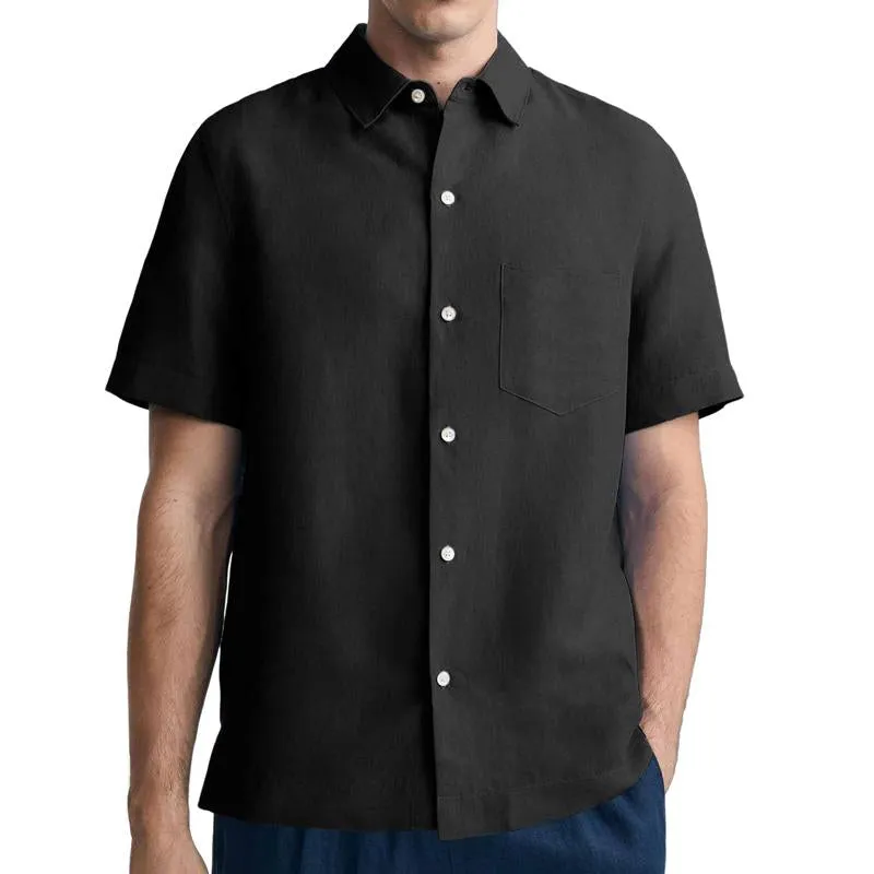 Men's Solid Cotton Blend Hawaiian Short Sleeve Shirt 06032530X sold by Manly product image thumbnail 3