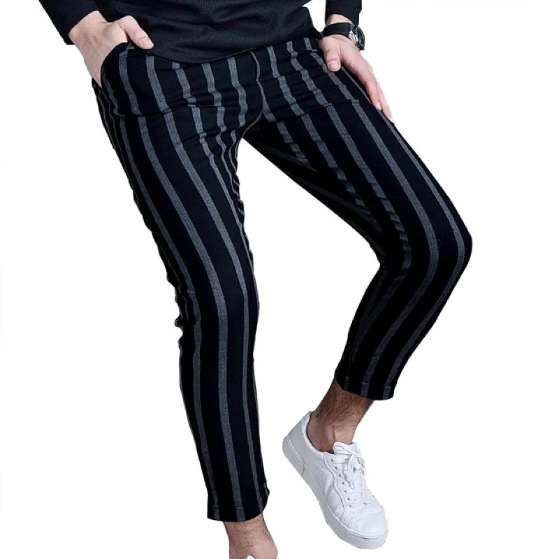 Men's Striped Drawstring Regular Waist Slim Fit Lounge Pants 04453276Z sold by Manly