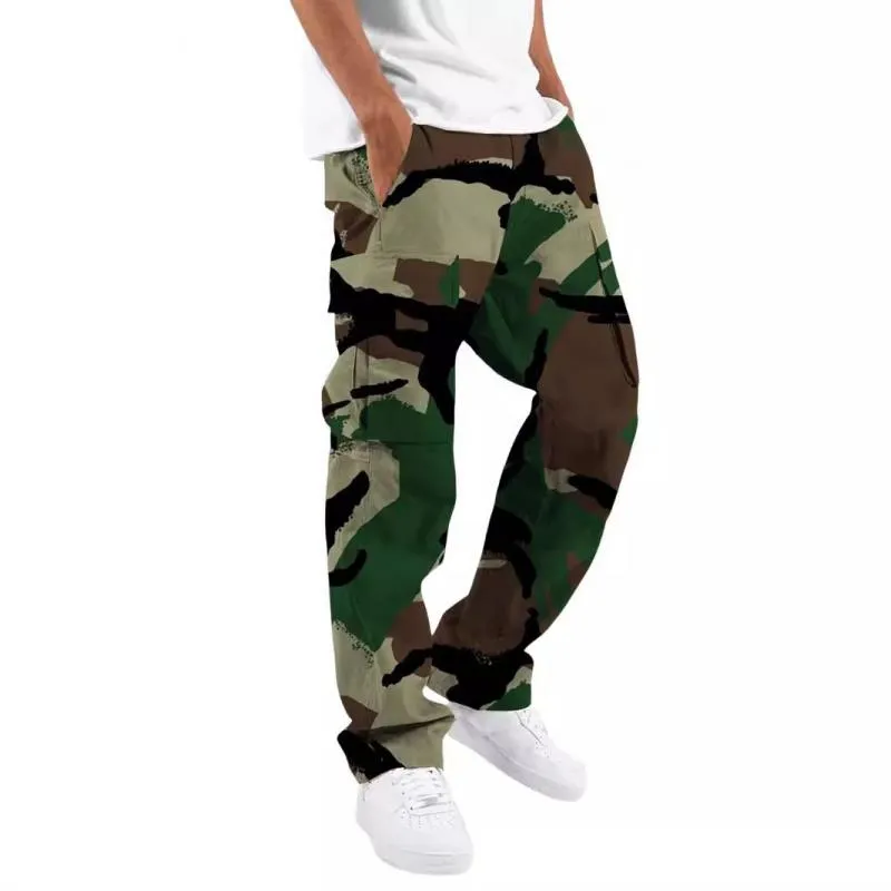 Men's Camouflage Loose Multi-pocket Cargo Pants 63592221Z sold by Manly