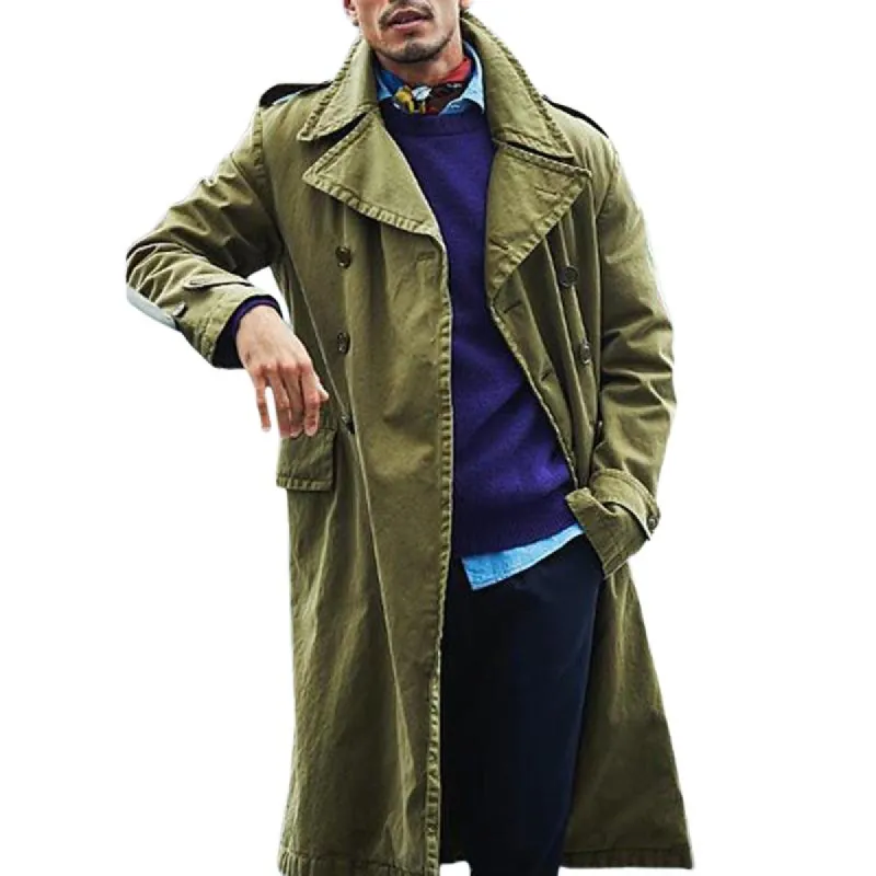 Men's Solid Color Casual Long Trench Coat 46756686X sold by Manly