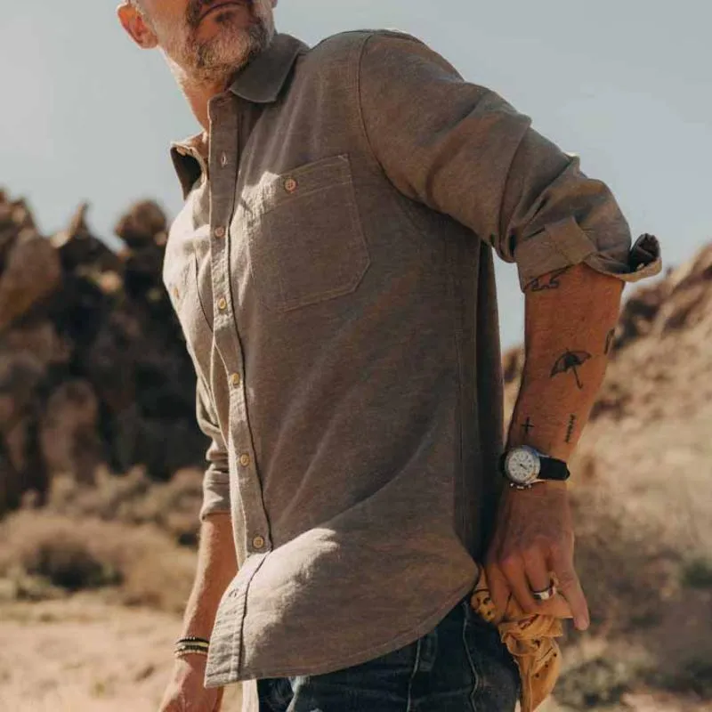 Men's Vintage Cotton Blend Slim Fit Long Sleeve Cargo Shirt 25488577M sold by Manly product image thumbnail 4