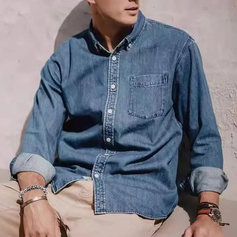 Men's Solid Button Casual Denim Shirt 30540218X sold by Manly product image thumbnail 5