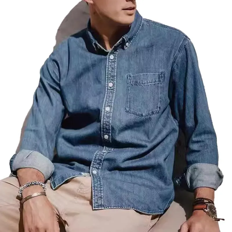 Men's Solid Button Casual Denim Shirt 30540218X sold by Manly