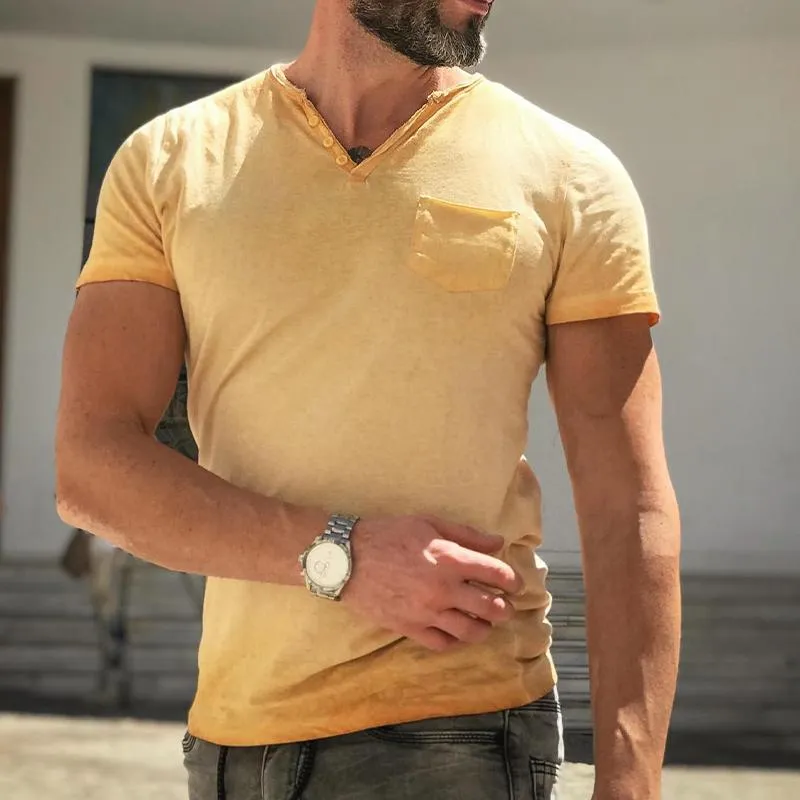 Men's Distressed V-Neck Short Sleeve T-Shirt 34937433X sold by Manly product image thumbnail 2