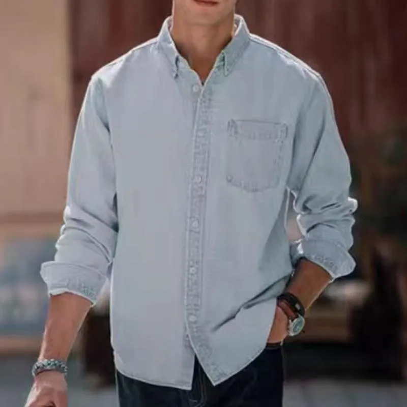 Men's Solid Button Casual Denim Shirt 30540218X sold by Manly product image thumbnail 2