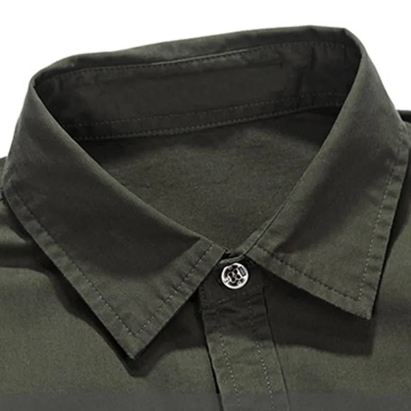 Men's Casual Cotton Patch Slim Fit Lapel Long Sleeve Shirt 54187462M sold by Manly product image thumbnail 5