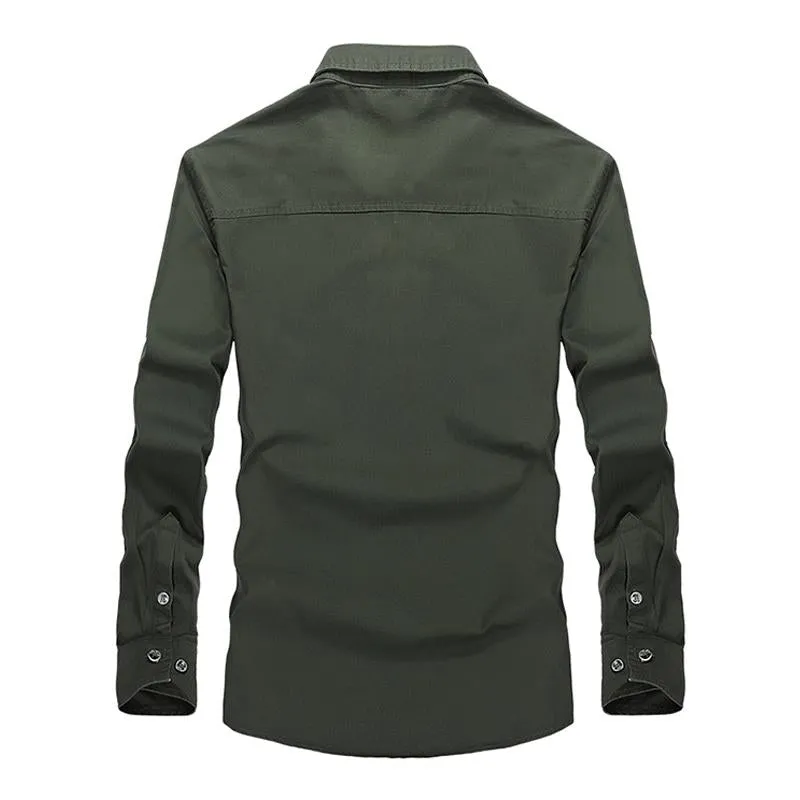 Men's Casual Cotton Patch Slim Fit Lapel Long Sleeve Shirt 54187462M sold by Manly product image thumbnail 4