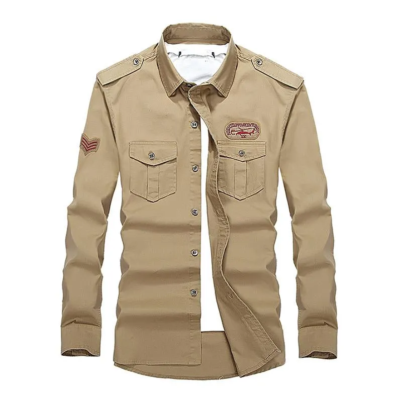 Men's Casual Cotton Patch Slim Fit Lapel Long Sleeve Shirt 54187462M sold by Manly product image thumbnail 2