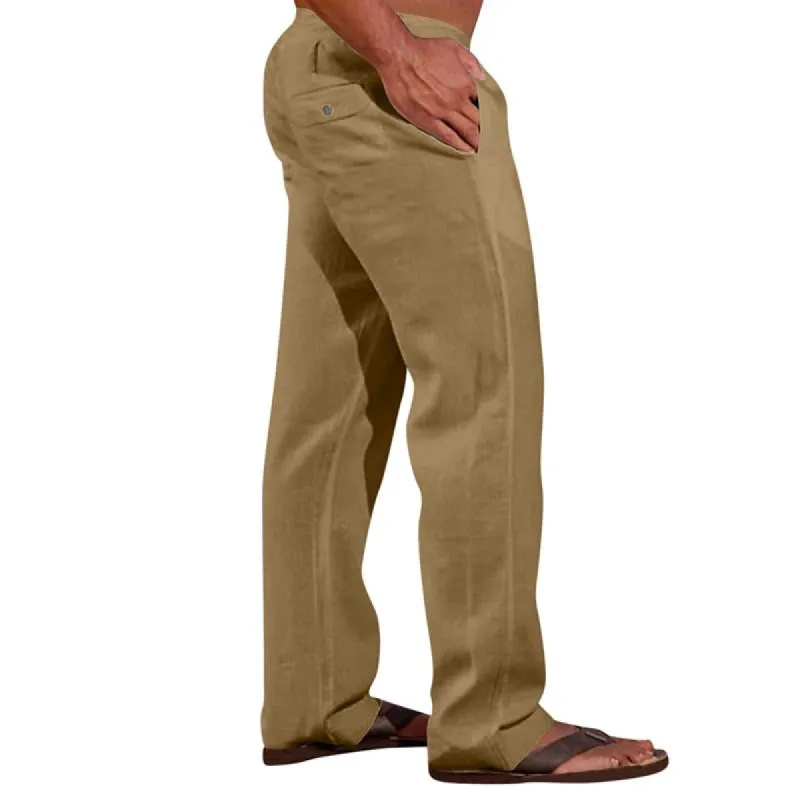 Men's Casual Drawstring Elastic Waist Vacation Straight Pants 75753814M sold by Manly
