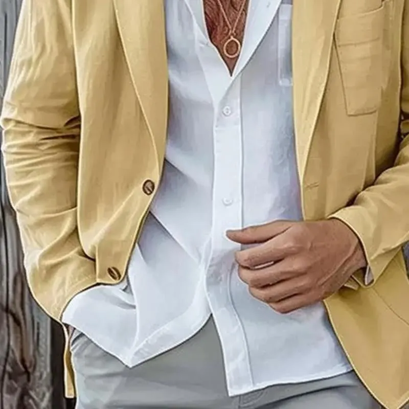 Men's Cotton and Linen Casual Multi-pocket Blazer 01156967X sold by Manly product image thumbnail 3