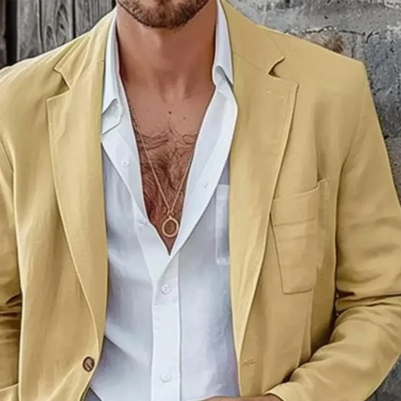 Men's Cotton and Linen Casual Multi-pocket Blazer 01156967X sold by Manly product image thumbnail 2