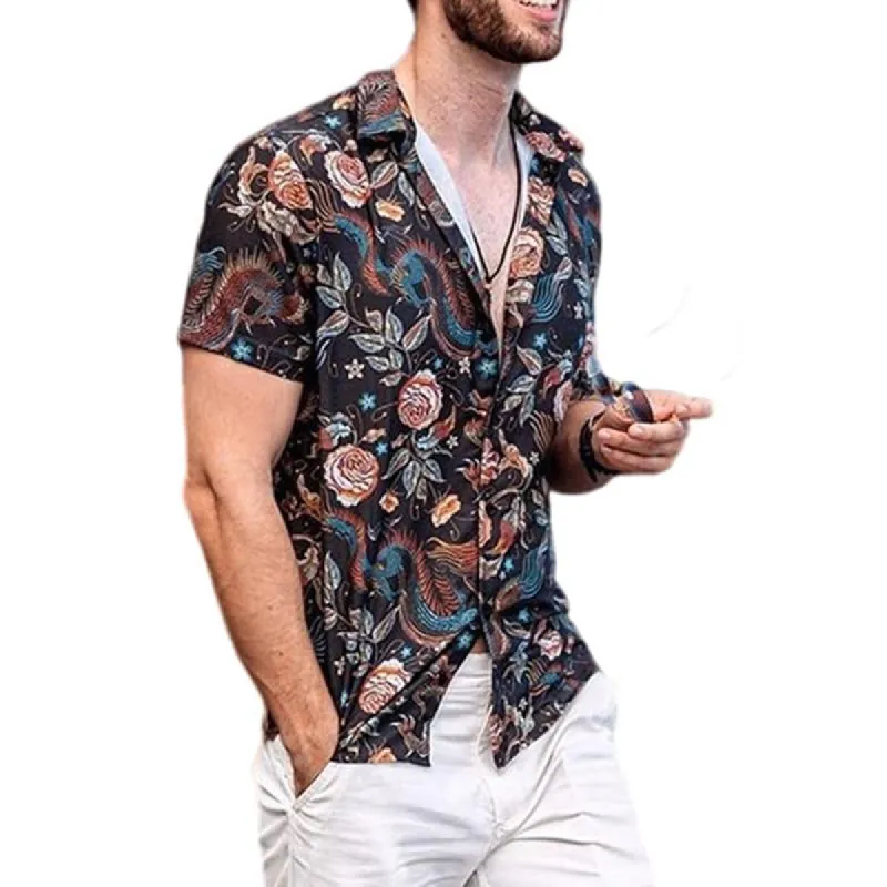 Men's Hawaiian Print Short Sleeve Shirt 28360709X sold by Manly
