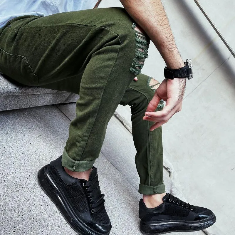 Men's Fashion Tight Distressed Hole Casual Jeans 15006938Z sold by Manly product image thumbnail 5