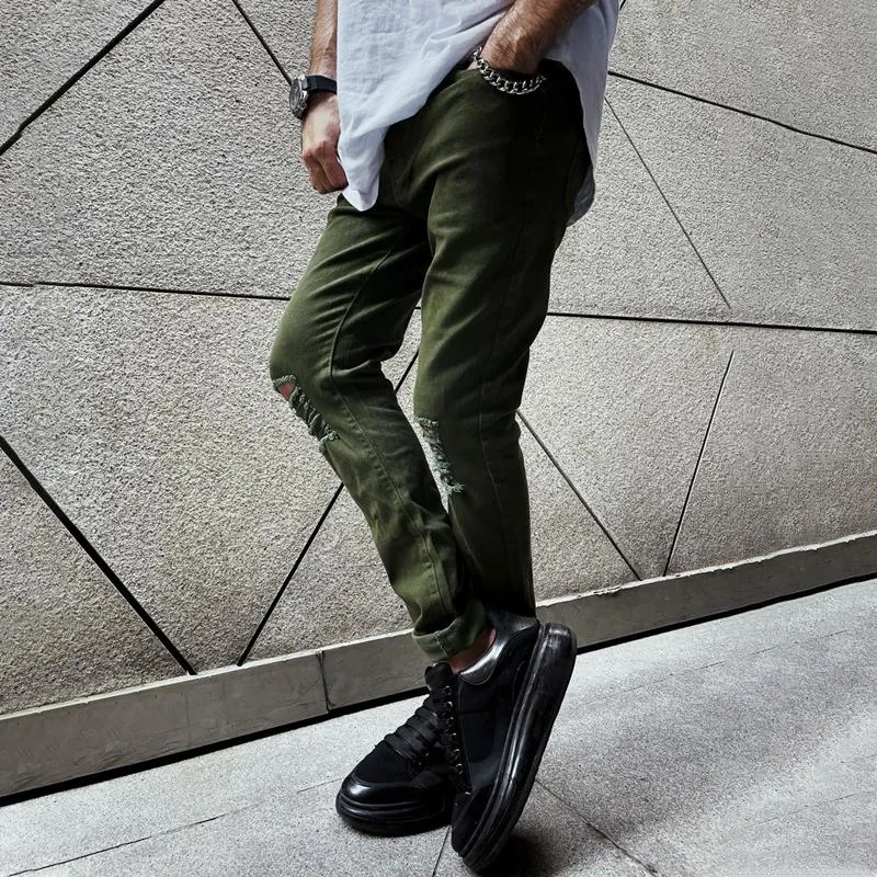 Men's Fashion Tight Distressed Hole Casual Jeans 15006938Z sold by Manly product image thumbnail 4