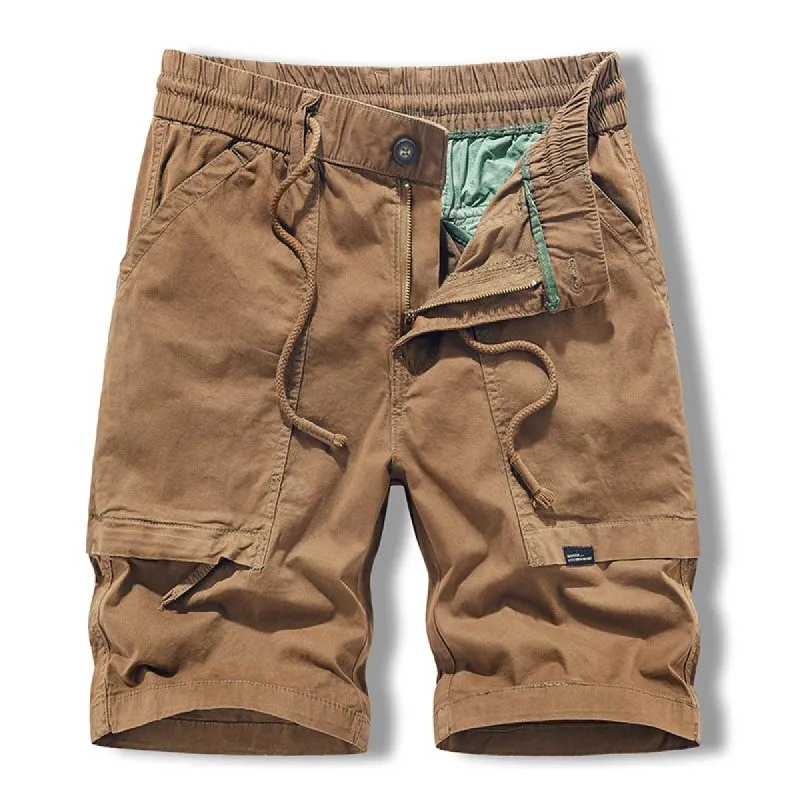 Men's Casual Washed Cotton Loose Multi-Pocket Cargo Shorts 25995621M sold by Manly