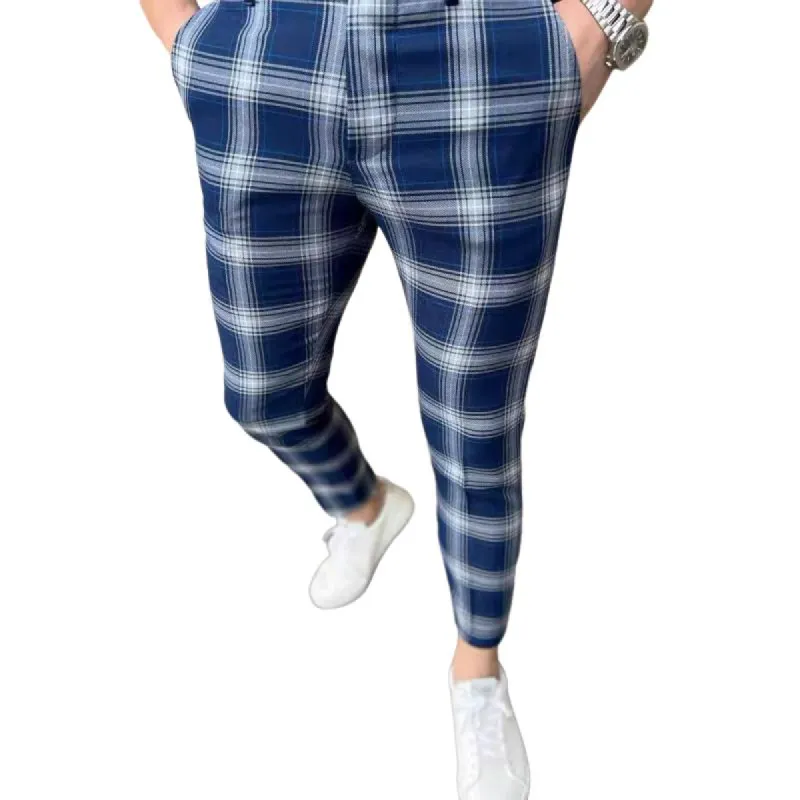 Men's Casual Plaid Print Pants 86735358Y sold by Manly