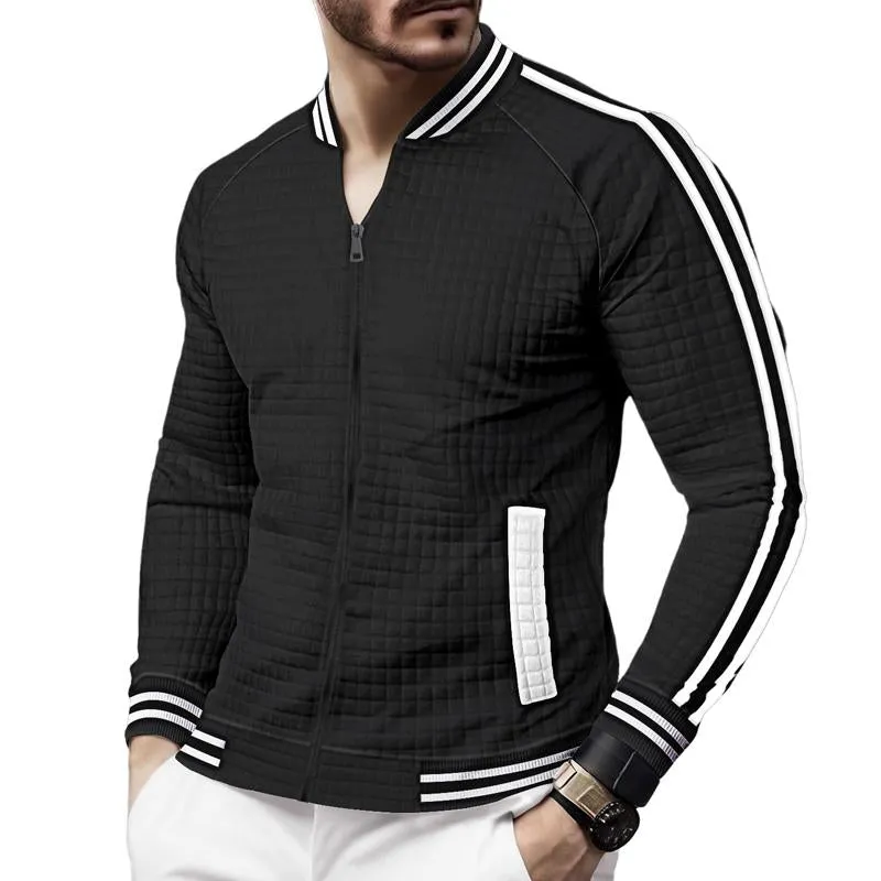 Men's Stand Collar Zipper Baseball Jacket 31833030X sold by Manly product image thumbnail 3