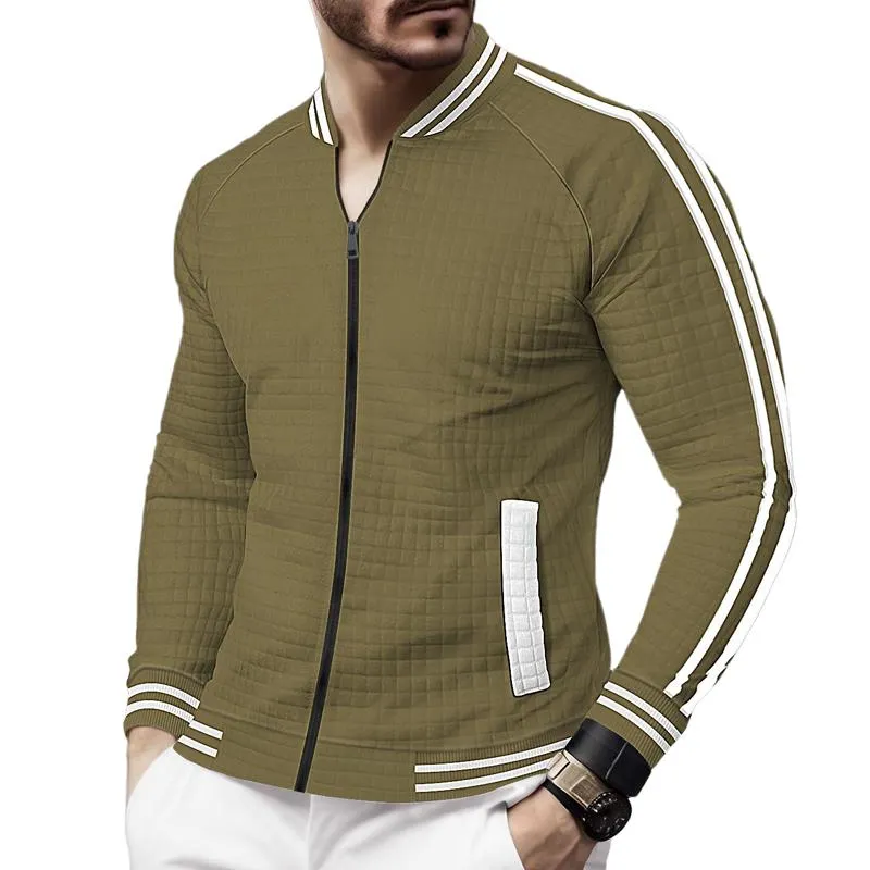 Men's Stand Collar Zipper Baseball Jacket 31833030X sold by Manly product image thumbnail 4