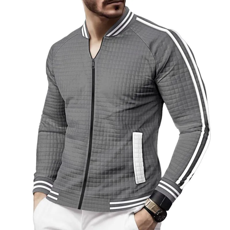Men's Stand Collar Zipper Baseball Jacket 31833030X sold by Manly product image thumbnail 2