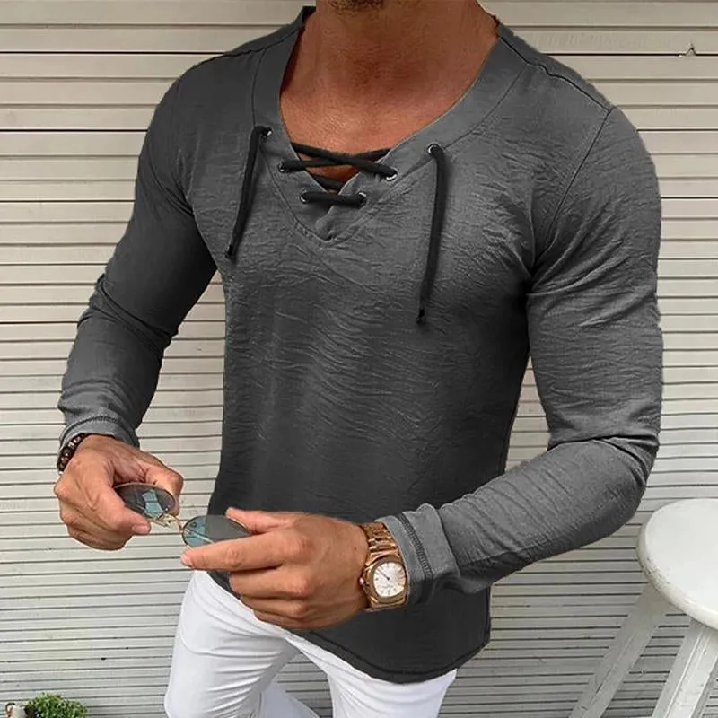 Men's Slim Fit V-Neck Long Sleeve T-Shirt 62597822X sold by Manly product image thumbnail 4