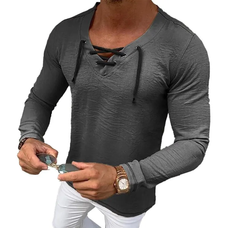 Men's Slim Fit V-Neck Long Sleeve T-Shirt 62597822X sold by Manly